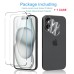 Eli Queen for iPhone 16 Series, [5 in 1] 1X Clear Case with 2X Tempered Glass Screen Protector + 2X Camera Lens Protector