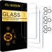 Eli Queen for iPhone 15 Series, [5 in 1] 1X Clear Case with 2X Tempered Glass Screen Protector + 2X Camera Lens Protector